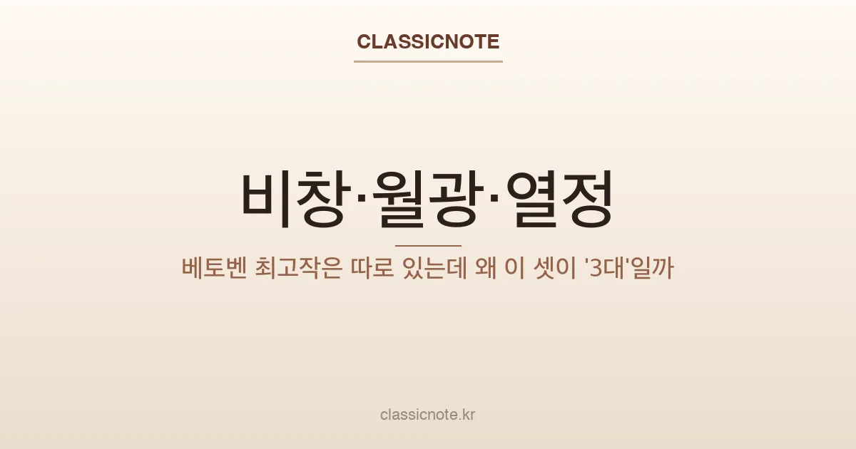비창·월광·열정 — 베토벤 최고작은 따로 있는데 왜 이 셋이 ‘3대’일까