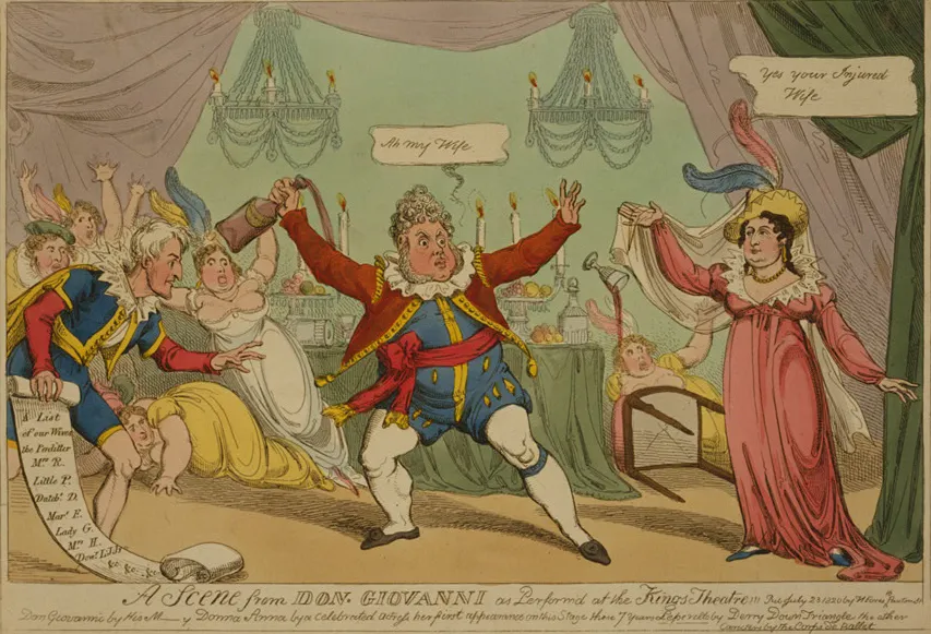 A scene from Don Giovanni as performed at the Kings Theatre, 18세기 판화