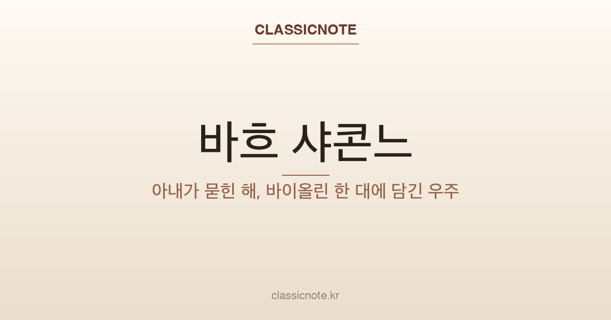 바흐 샤콘느 — 아내가 묻힌 해, 바이올린 한 대에 담긴 우주