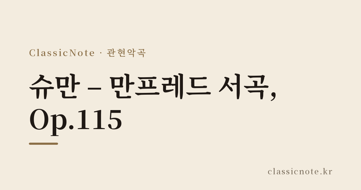슈만 – 만프레드 서곡, Op.115