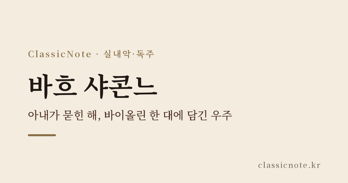 바흐 샤콘느 — 아내가 묻힌 해, 바이올린 한 대에 담긴 우주